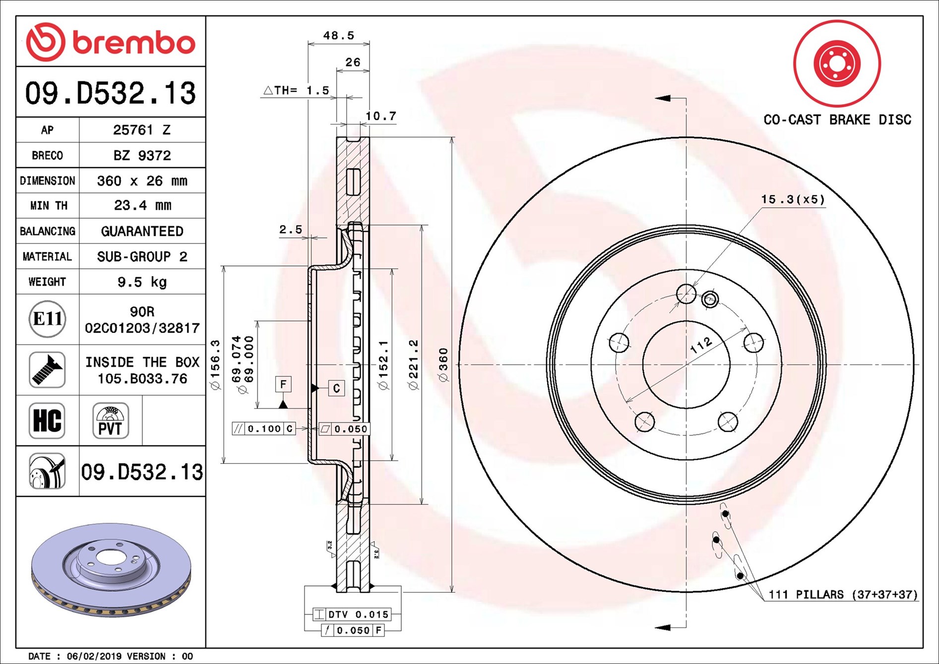 Brembo 09.D532.13