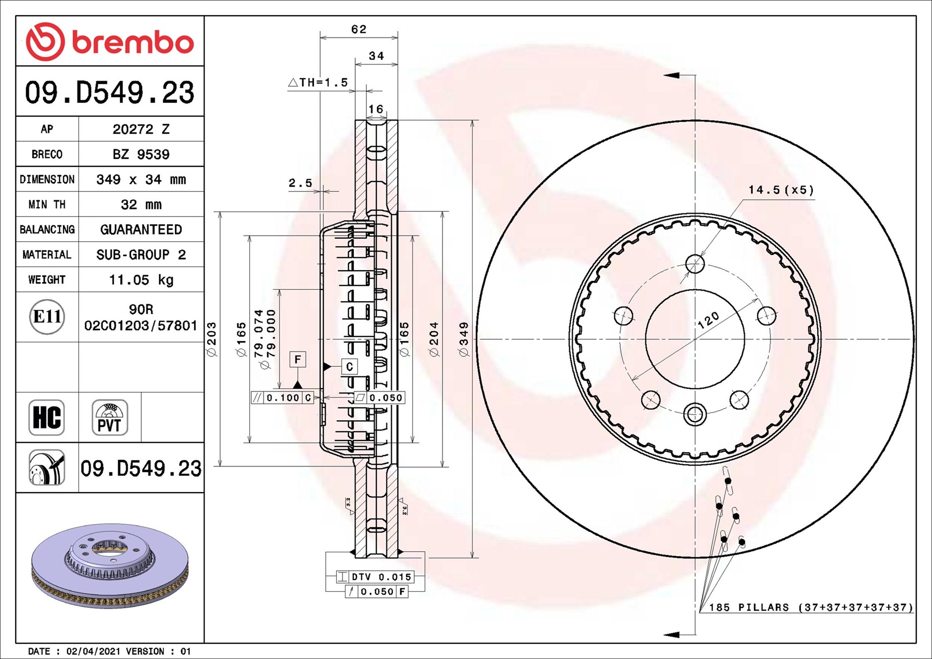 Brembo 09.D549.23