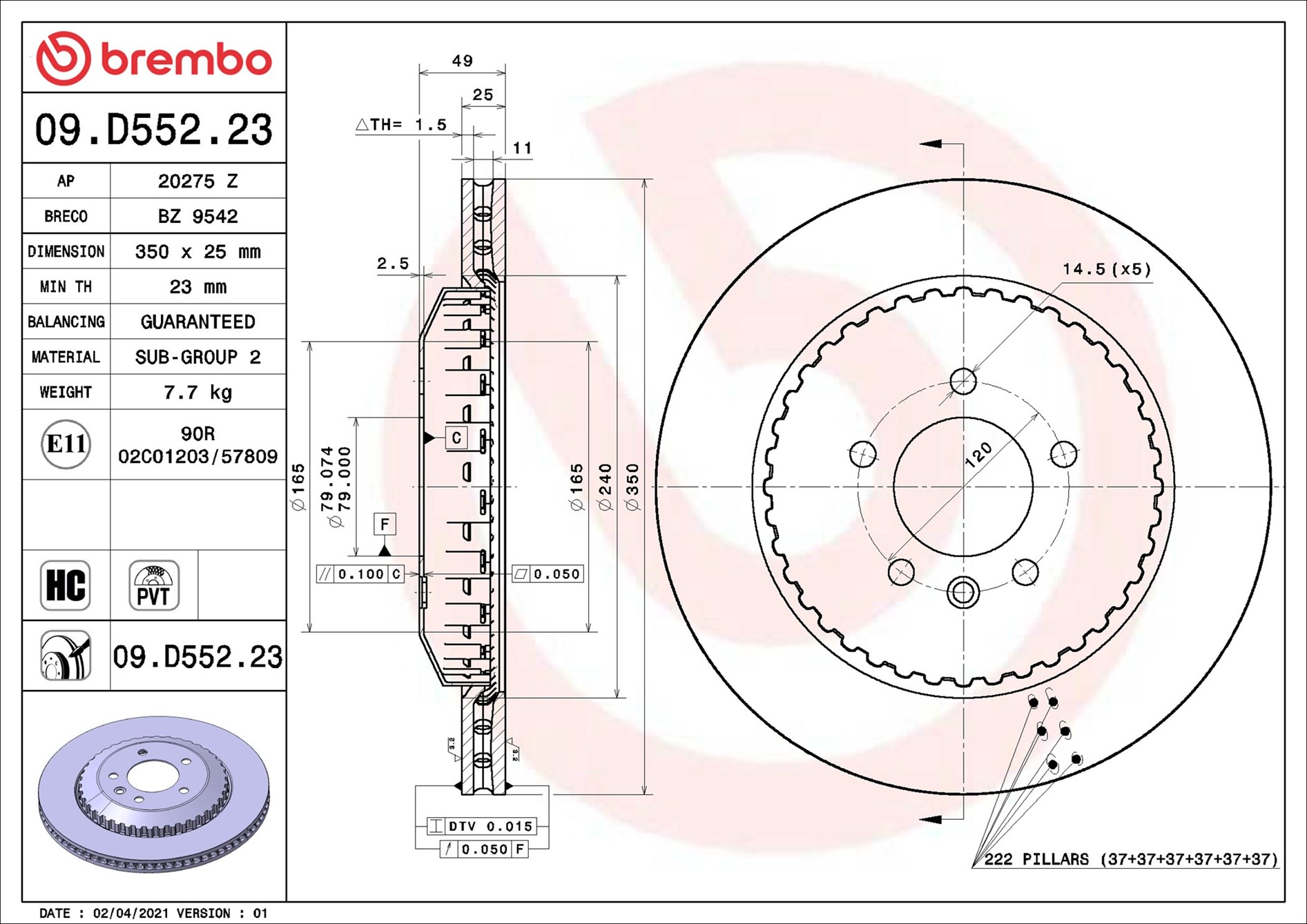 Brembo 09.D552.23