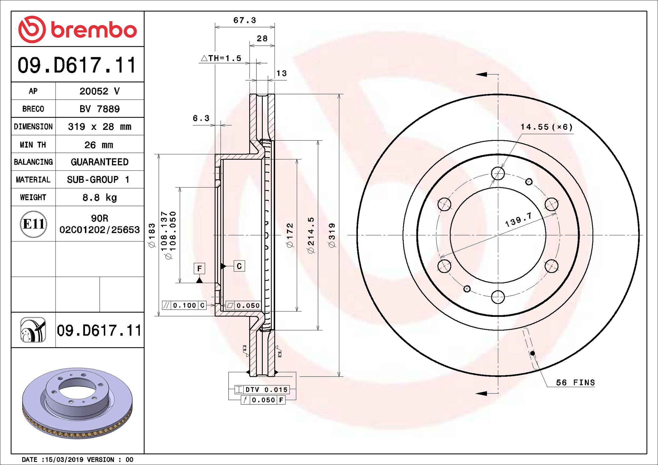 Brembo 09.D617.11