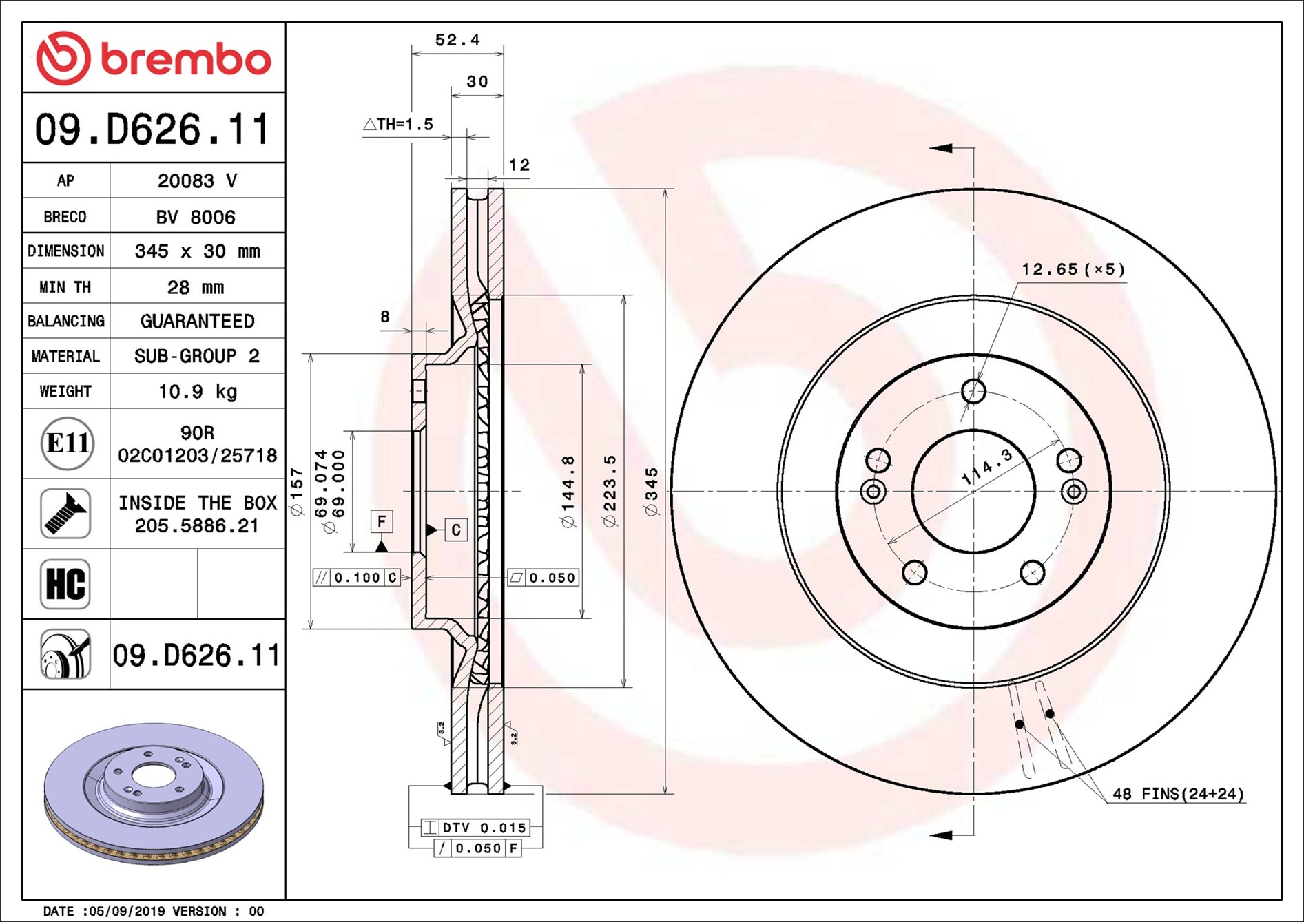 Brembo 09.D626.11