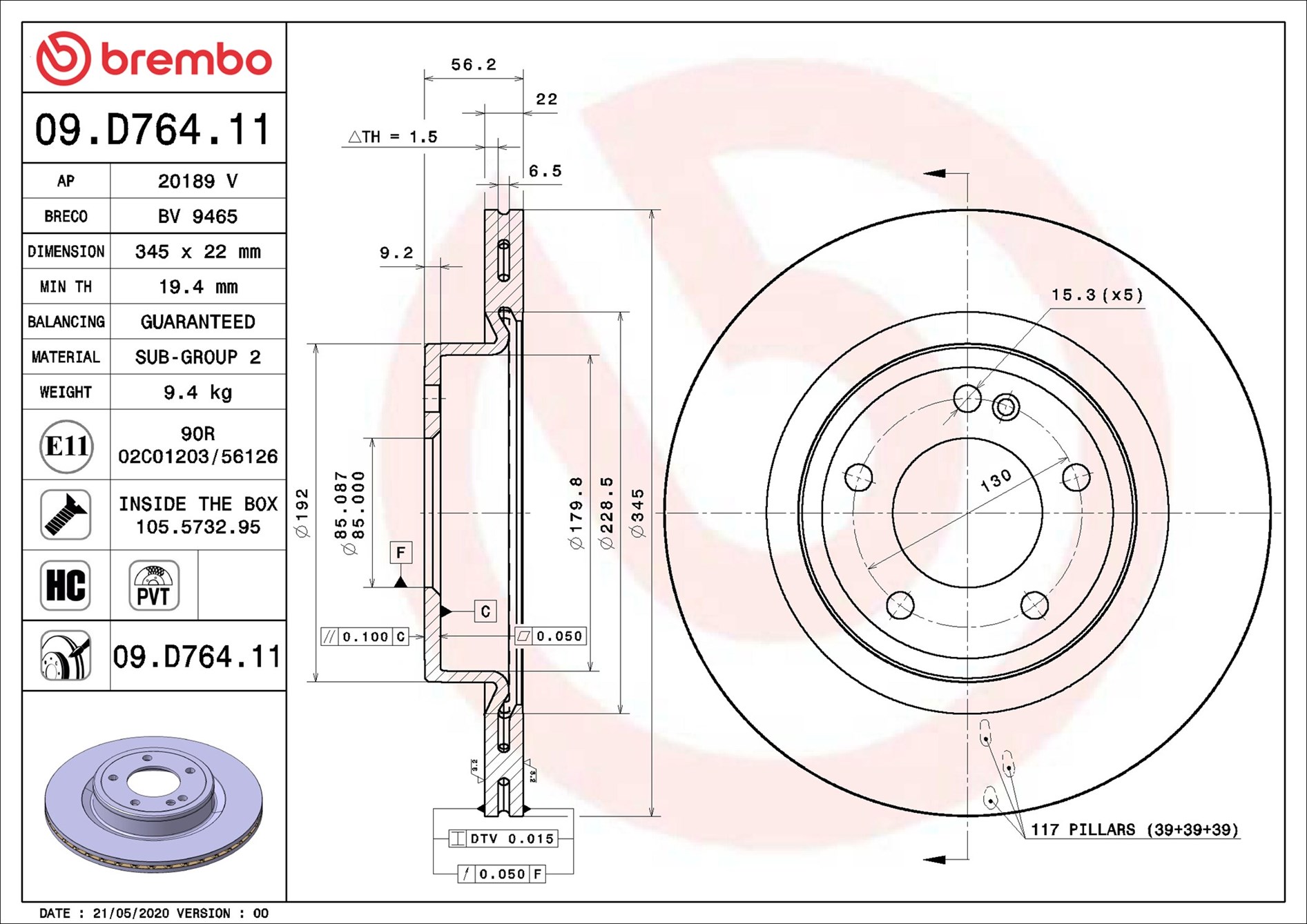 Brembo 09.D764.11