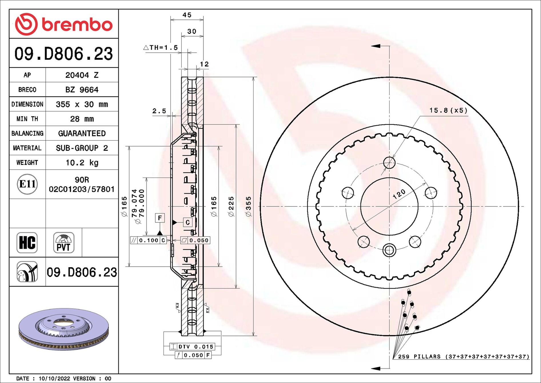 Brembo 09.D806.23