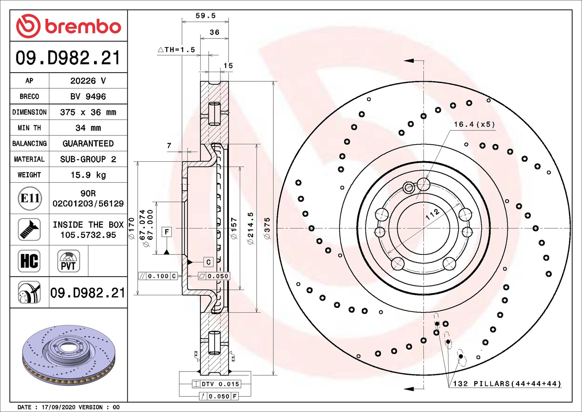 Brembo 09.D982.21