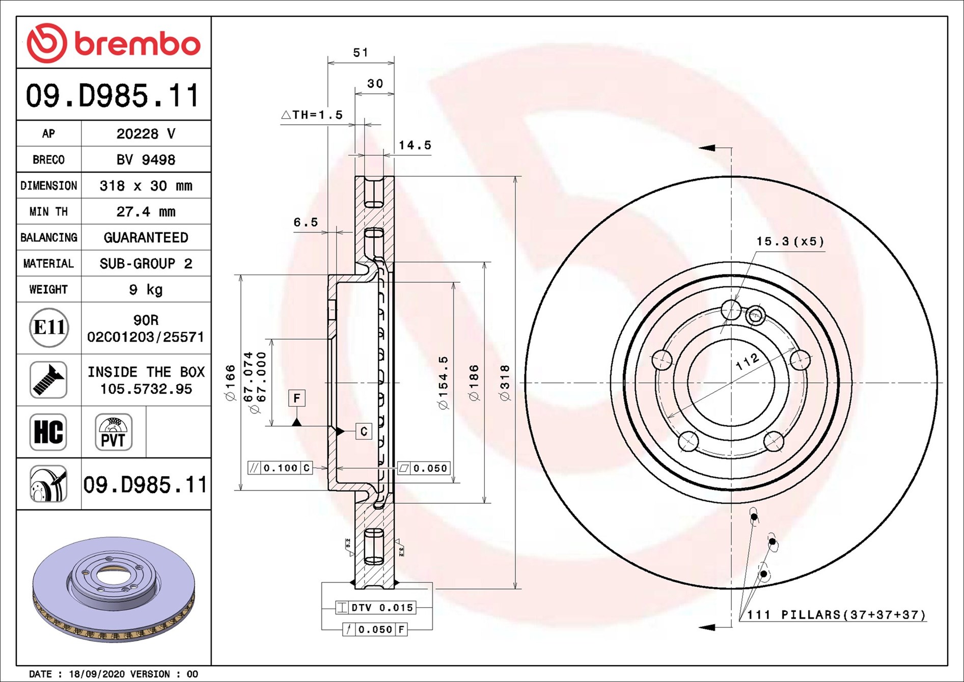 Brembo 09.D985.11