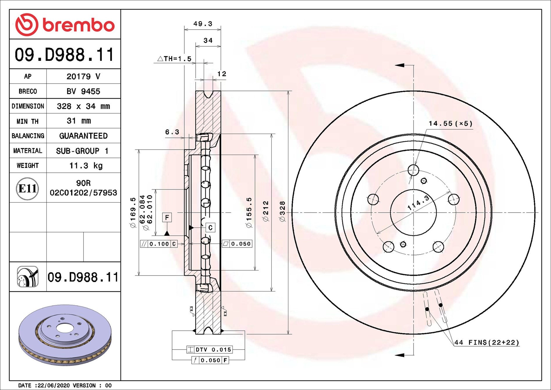 Brembo 09.D988.11