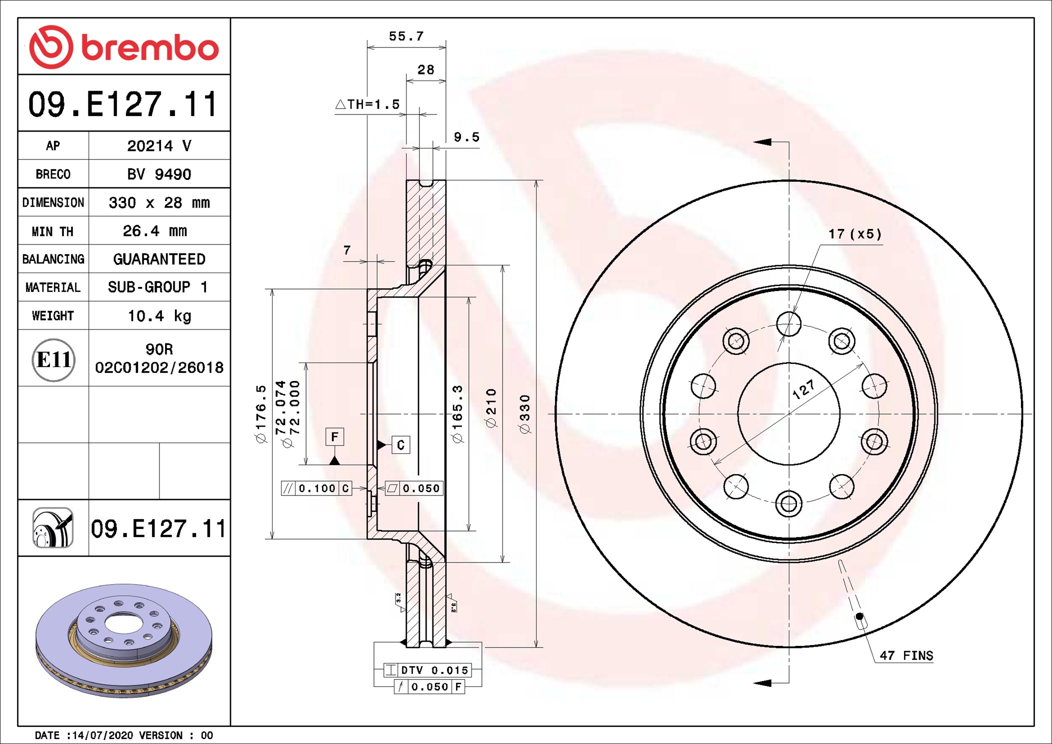 Brembo 09.E127.11