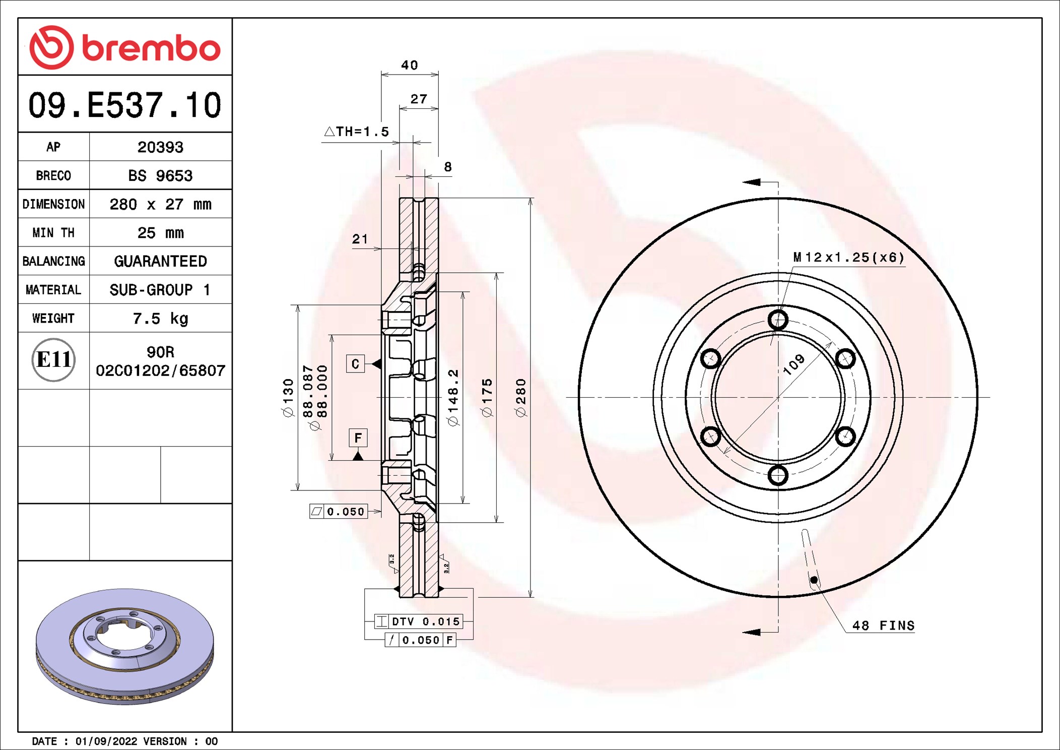 Brembo 09.E537.10
