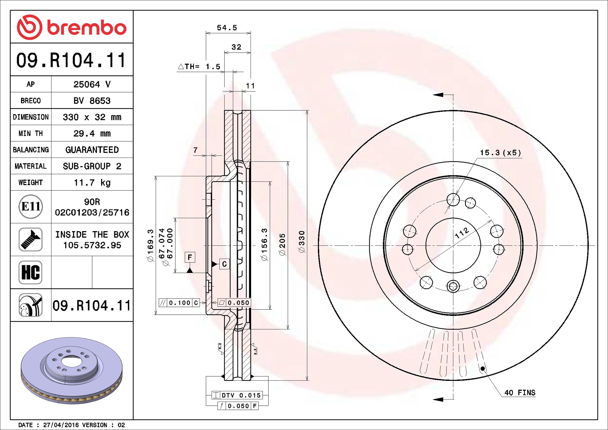 Brembo 09.R104.11