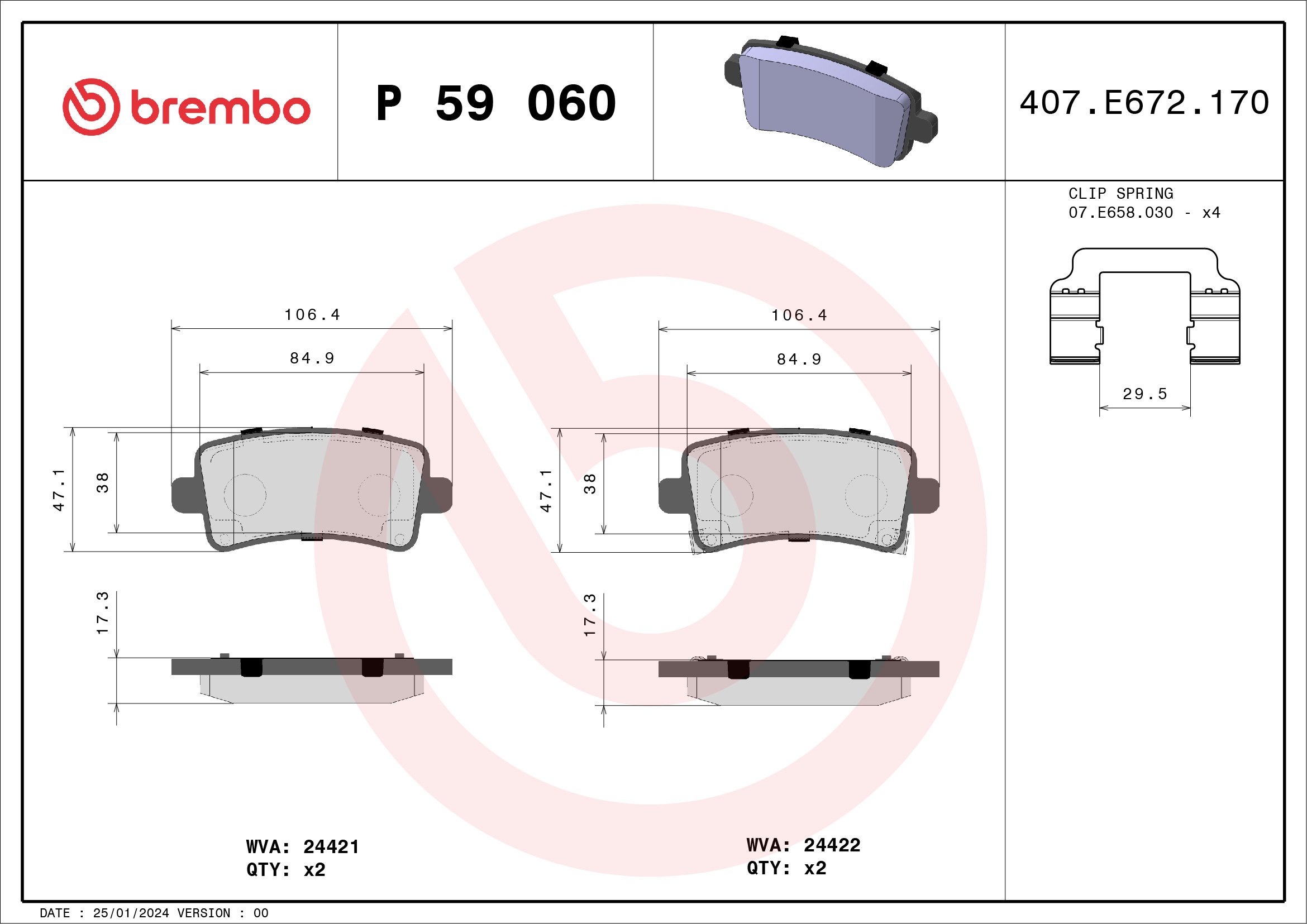 Brembo P59060 Brake Pads Set
