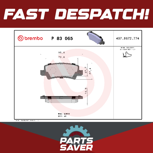 Brembo Brake Pads Set Rear P83065 [PM2262683]
