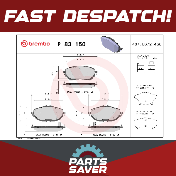 Brembo Brake Pads Set Front P83150 [PM2262754]