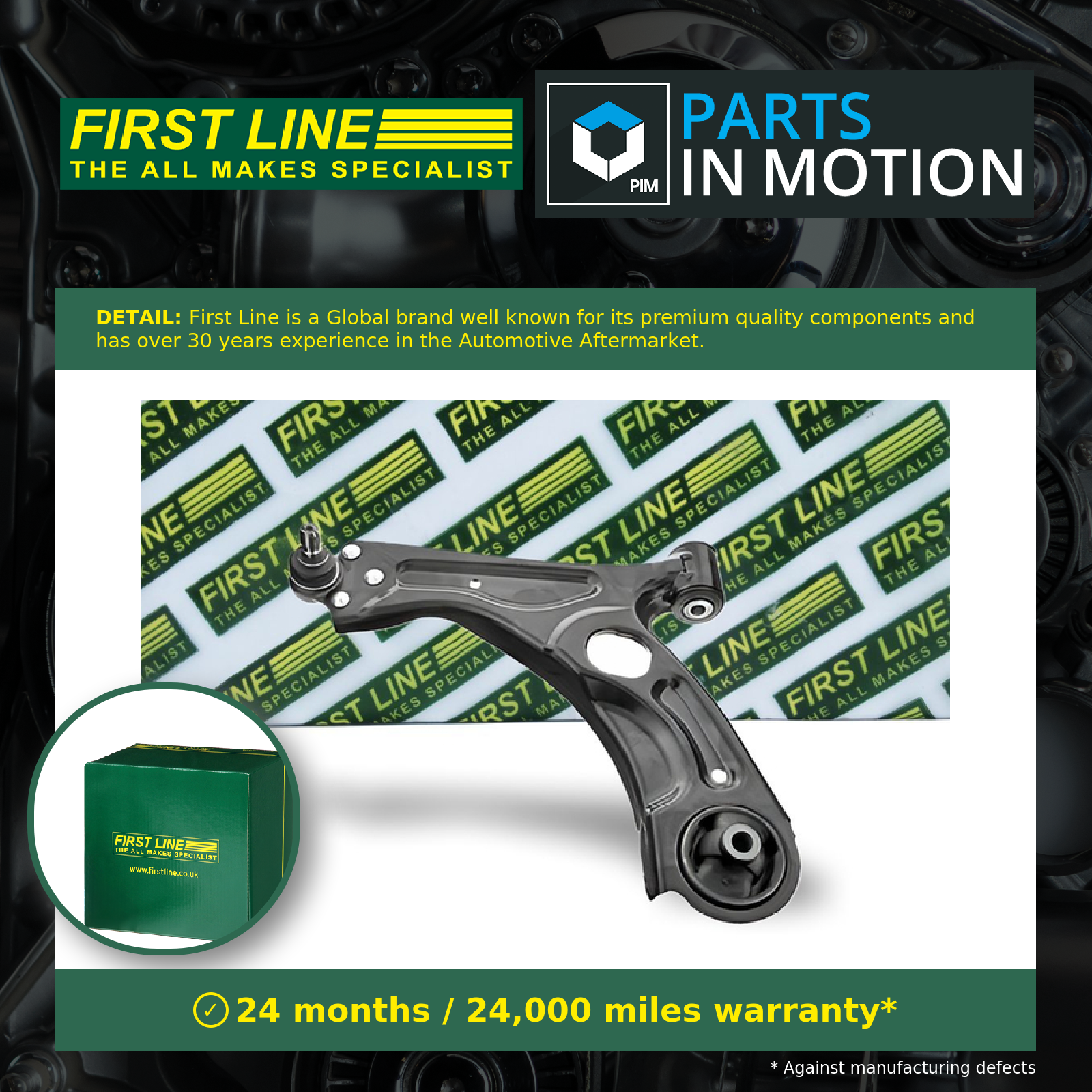 First Line Wishbone / Suspension Arm Front Lower, Left FCA7168 [PM724115]