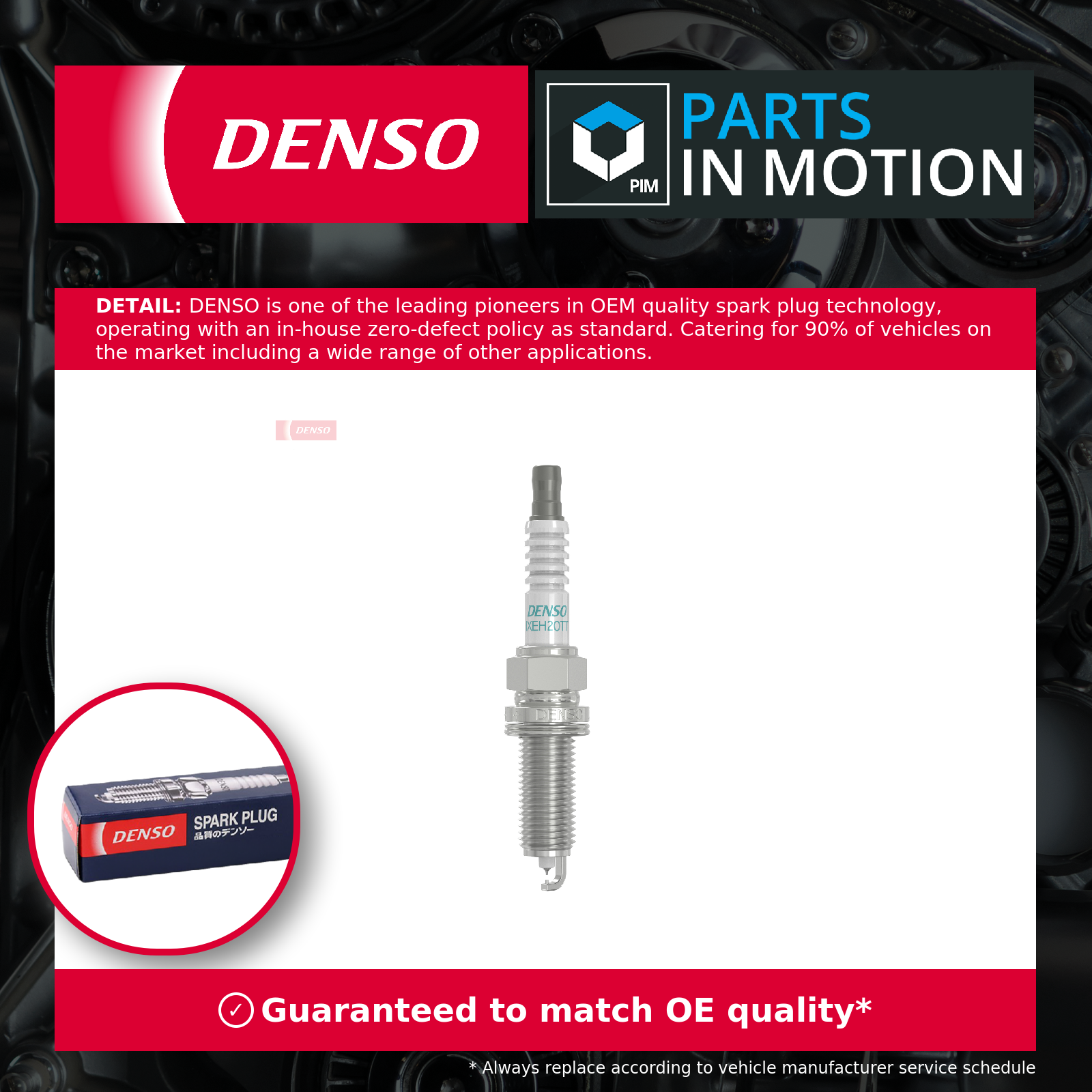Denso Spark Plugs Set 4x IXEH20TT [PM920076]