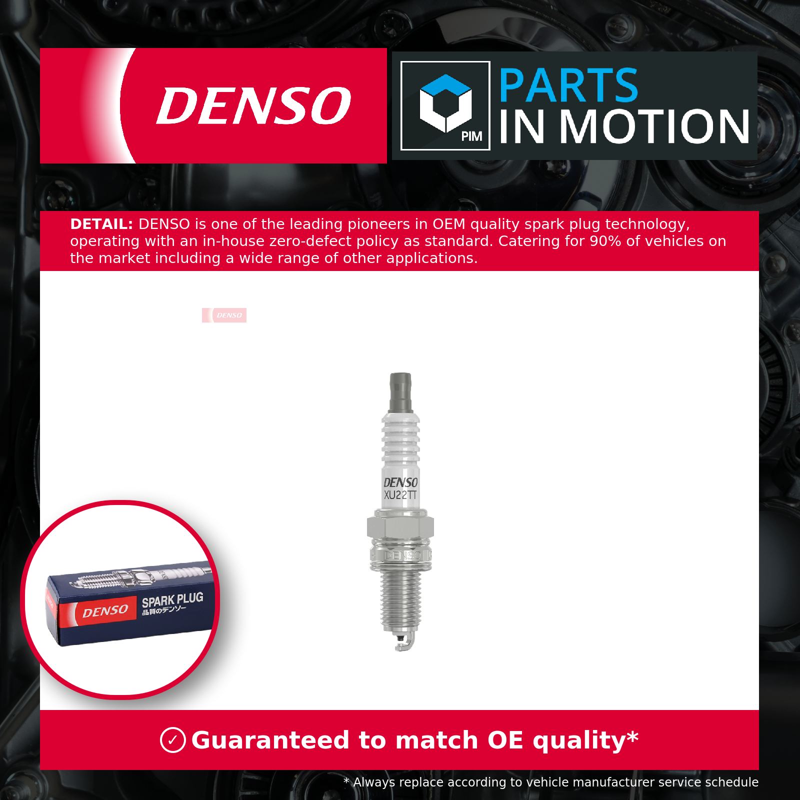 Denso Spark Plugs Set 4x XU22TT [PM920077]