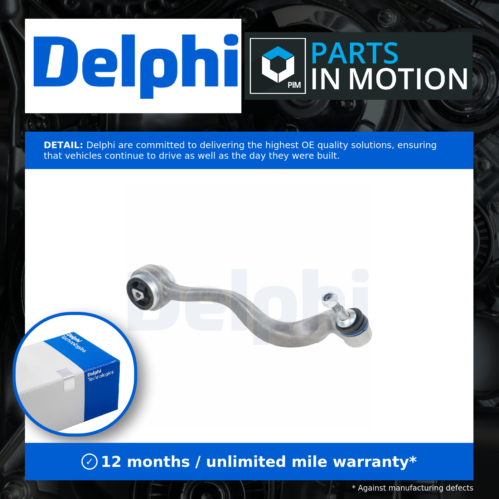 Delphi Wishbone / Suspension Arm Front Lower, Right TC1391 [PM349469]