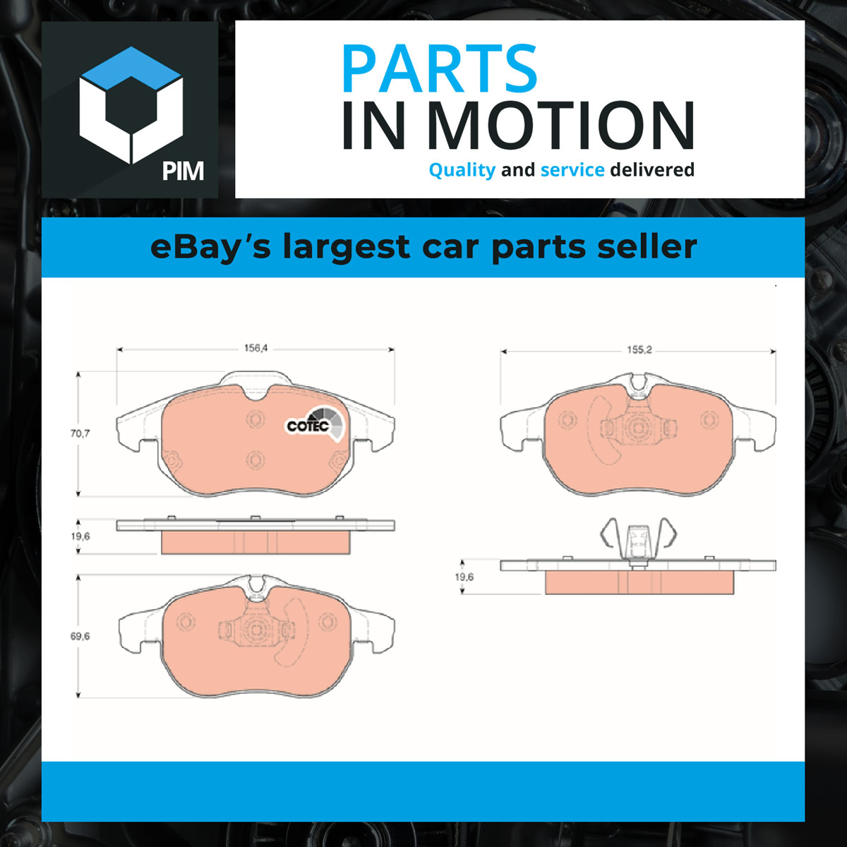 TRW Brake Pads Set Front GDB1613 [PM199586]