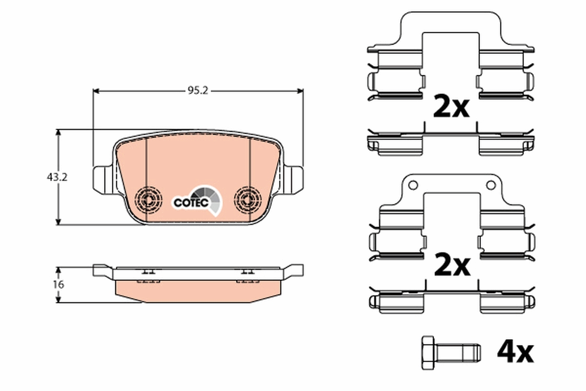 P 24 075 BREMBO Kit Pastiglie Freno, Freno A Disco Per FORD,FORD