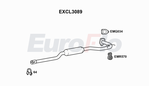 EuroFlo EXCL3089 Silencer Insert, rear muffler