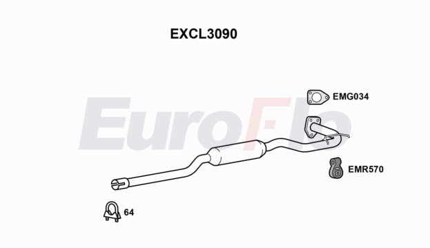 EuroFlo EXCL3090 Silencer Insert, rear muffler