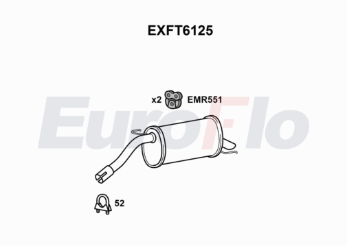 EuroFlo EXFT6125 Silencer Insert, rear muffler