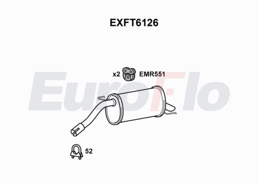 EuroFlo EXFT6126 Silencer Insert, rear muffler