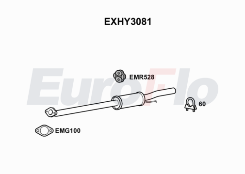 EuroFlo EXHY3081 Silencer Insert, rear muffler