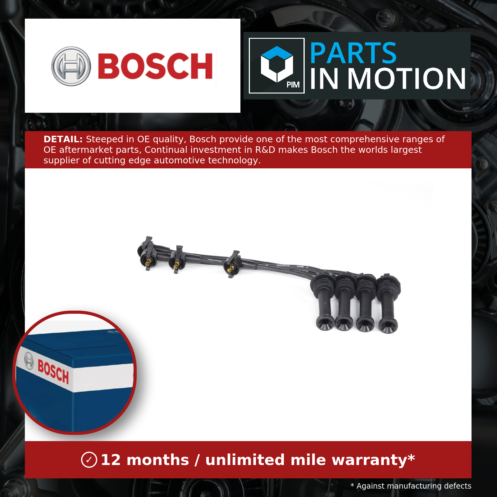 Bosch HT Leads Ignition Cables Set 0986356805 [PM236056]