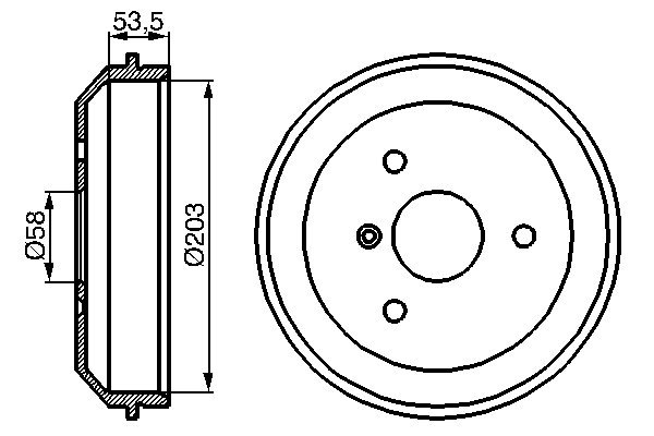Bosch 0986477103 2x Brake Drums (Pair)