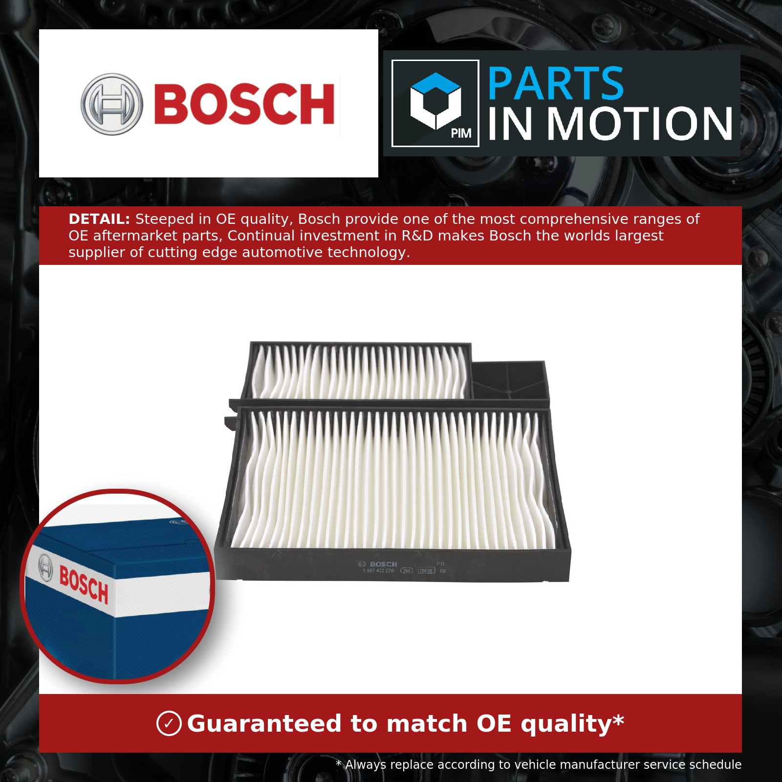 Bosch Pollen / Cabin Filter 1987432276 [PM877861]