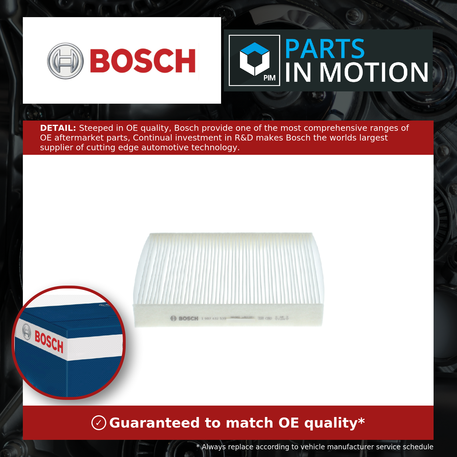 Bosch Pollen / Cabin Filter 1987432539 [PM917371]