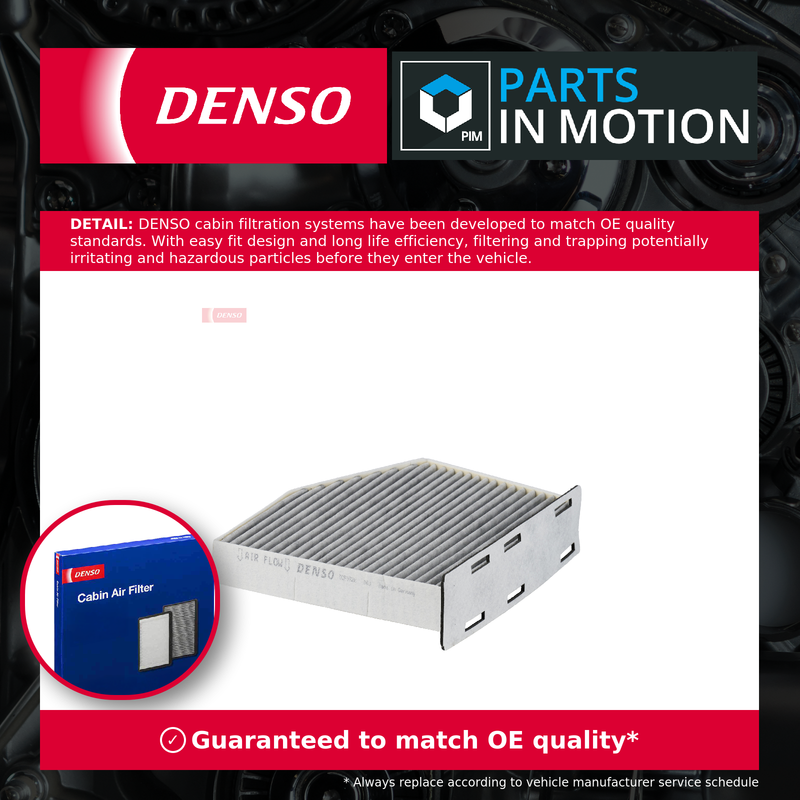 Denso Pollen / Cabin Filter DCF052K [PM612401]