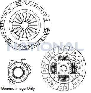 National Autopart CK10217-42 Clutch Kit 3pc (Cover+Plate+CSC)