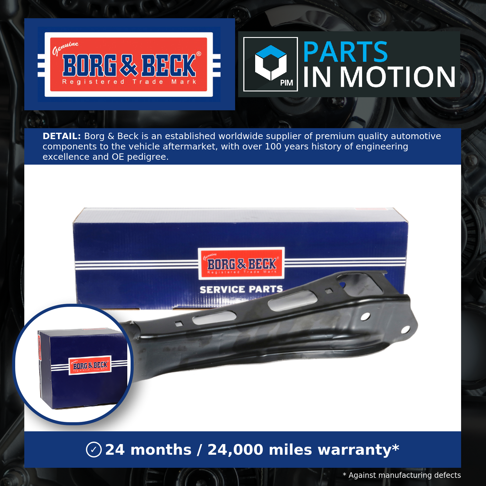 Borg & Beck Wishbone / Suspension Arm Rear Lower, Left or Right BCA8163 [PM2648438]