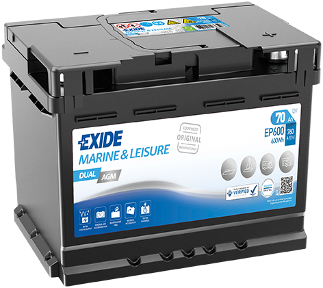 Exide EP500 AGM Marine Leisure Battery