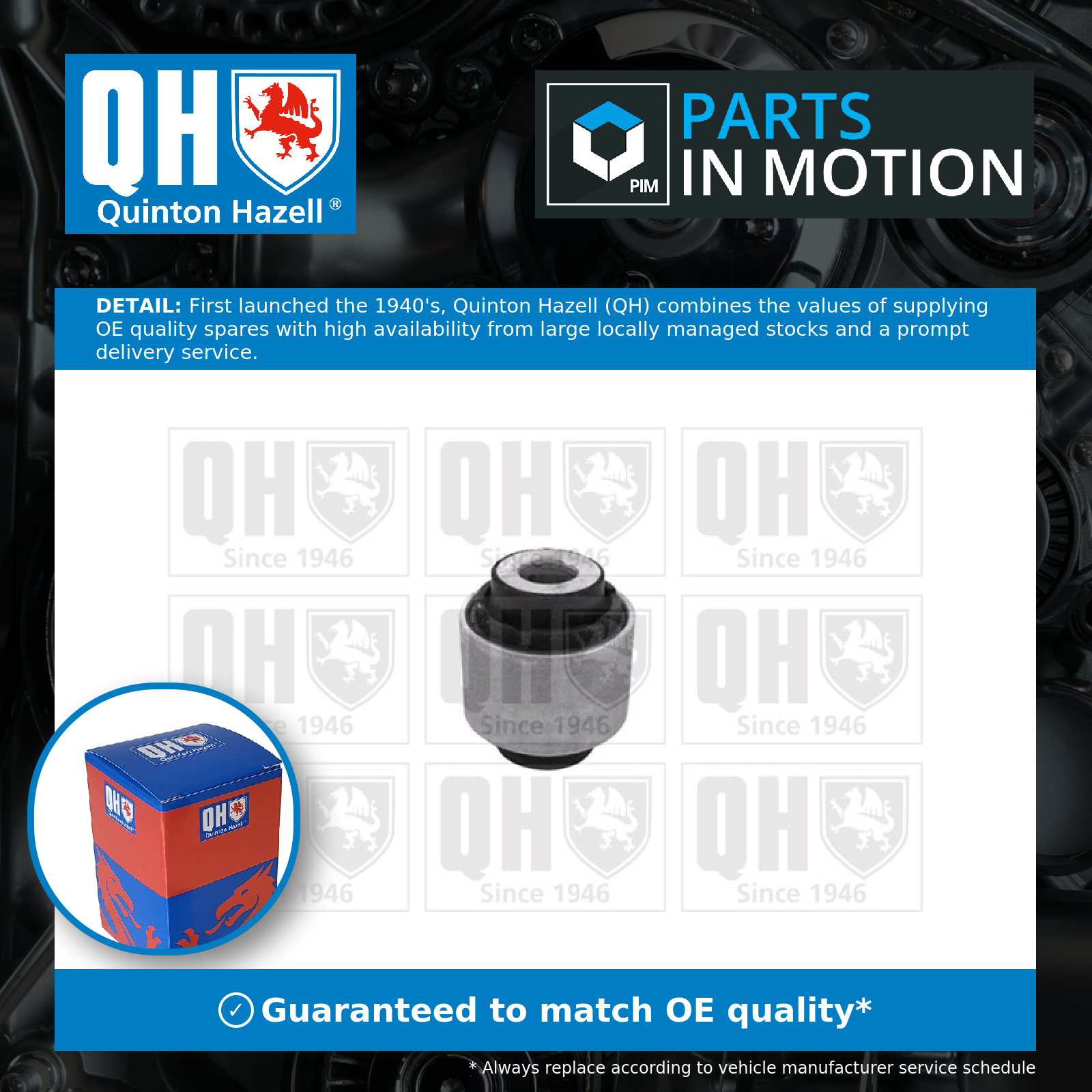 Quinton Hazell Wishbone / Control / Trailing Arm Bush Rear Inner EMS8836 [PM2594420]