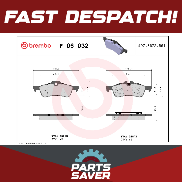 Brembo Brake Pads Set Rear P06032 [PM2261019]