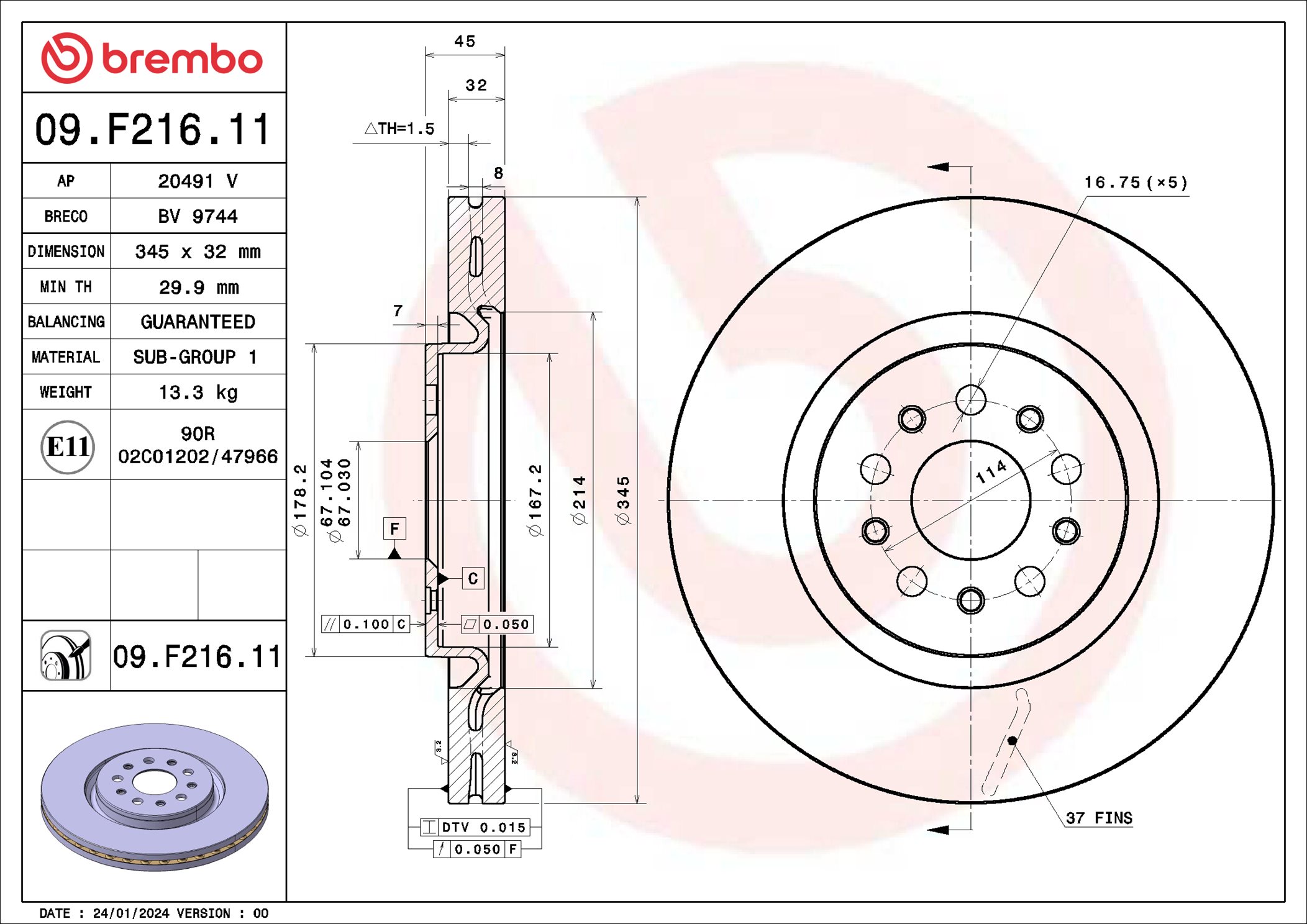 Brembo 09.F216.11