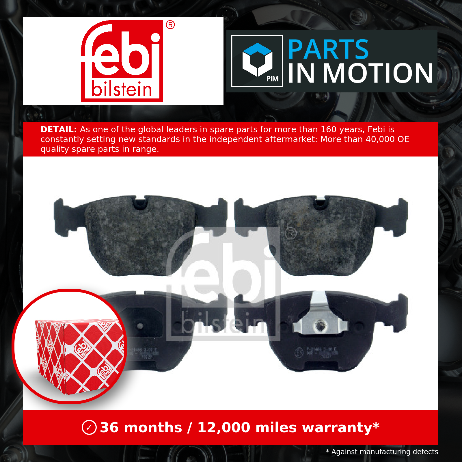 Febi Brake Pads Set Front 16345 [PM329290]