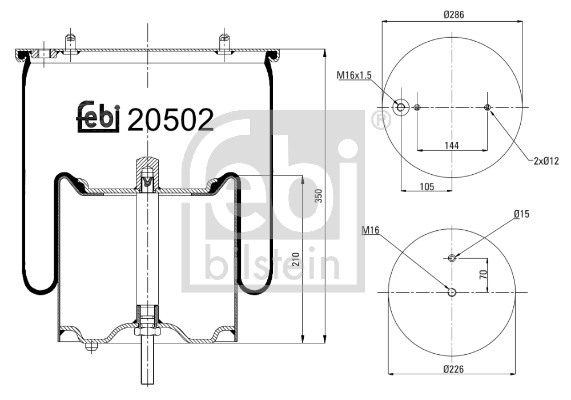 Febi 20502 Air Suspension Spring