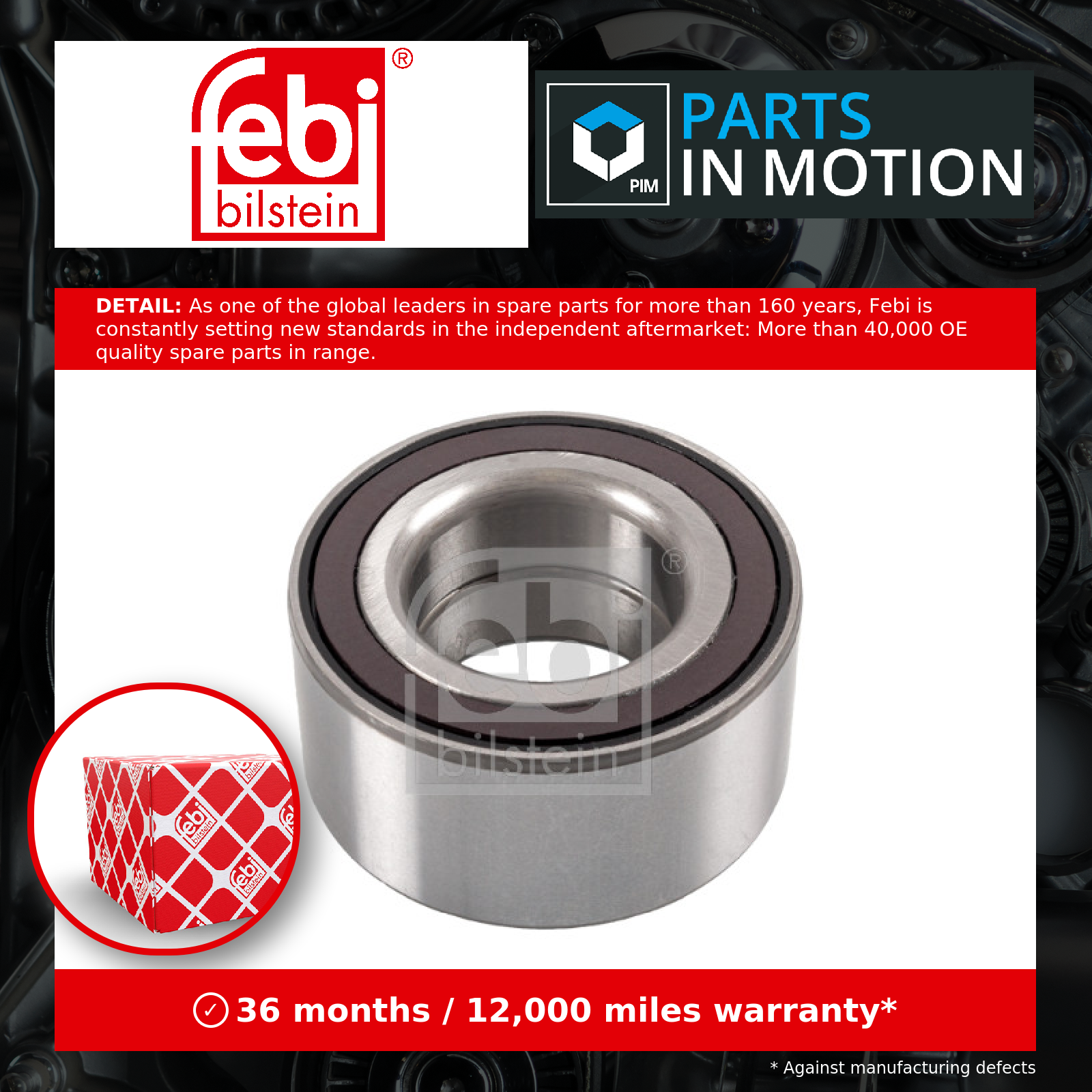 Febi Wheel Bearing Rear Left or Right 26313 [PM538378]