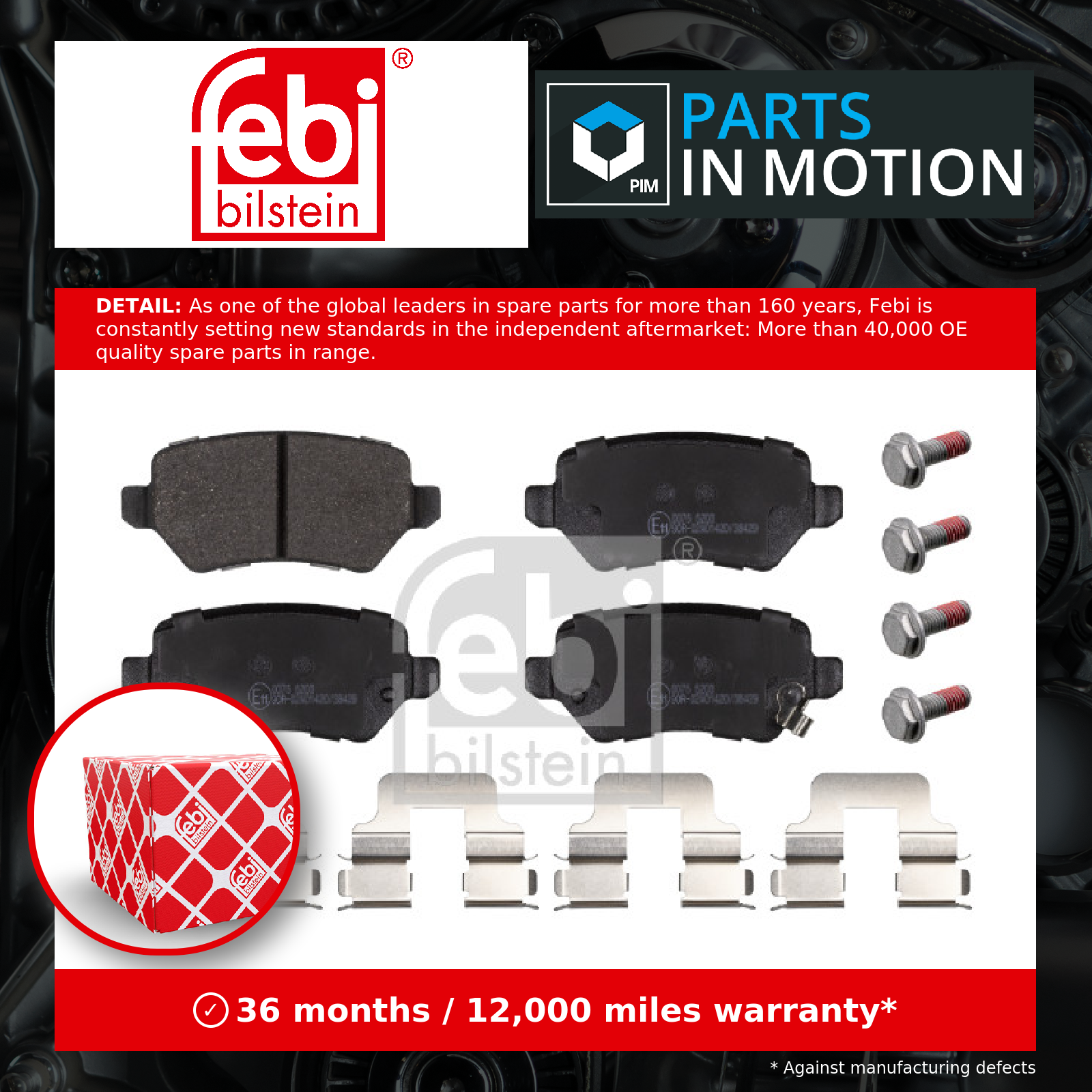 Febi Brake Pads Set Rear 16512 [PM556942]