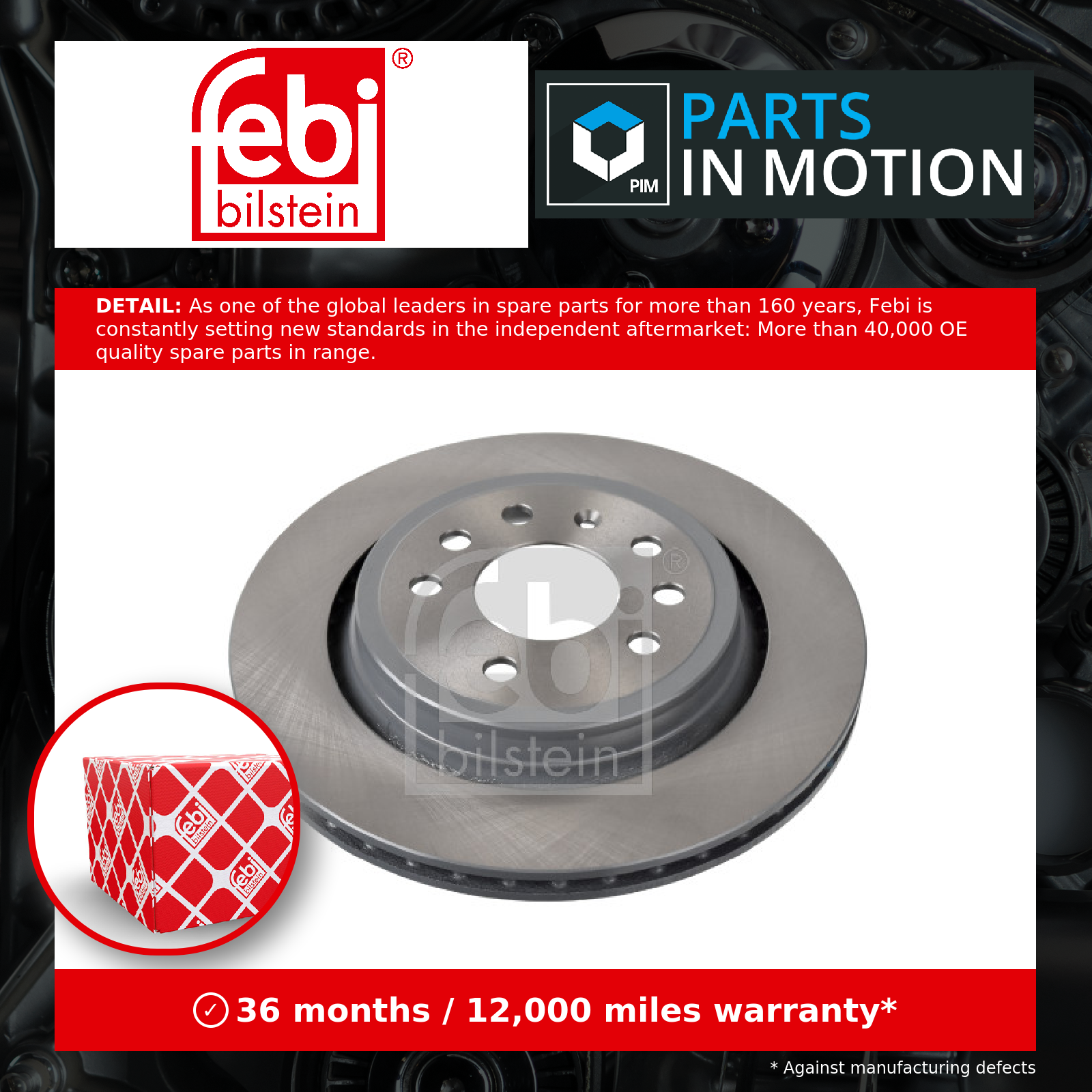Febi 2x Brake Discs Pair Vented Rear 23545 [PM564961]