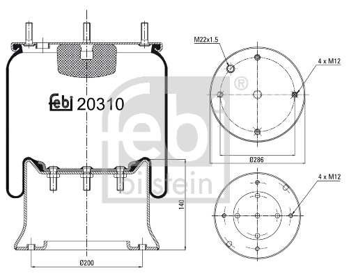 Febi 20310 Air Suspension Spring