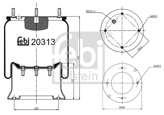 Febi 20313 Air Suspension Spring