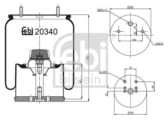 Febi 20340 Air Suspension Spring