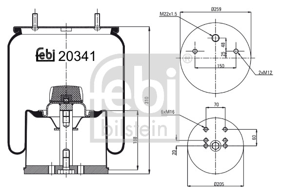 Febi 20341 Air Suspension Spring