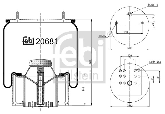 Febi 20681 Air Suspension Spring