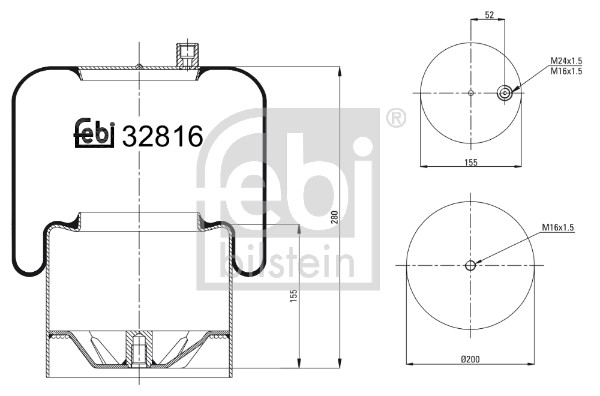 Febi 32816 Air Suspension Spring