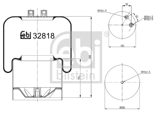 Febi 32818 Air Suspension Spring